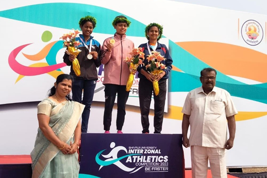 Smt Bhagyashree Sharanappa Hadapad got Silver medal in 20 km walking under Shivaji University Inter zonal Athletics meet 2023-24